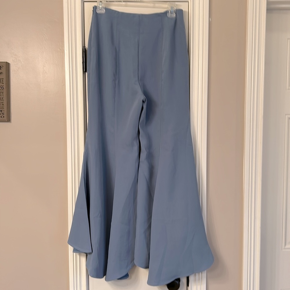 Anthropologie Zinnia High Rise Tulip Hem Pants Wedgewood Blue NWOT Sz 4 - Picture 3 of 6